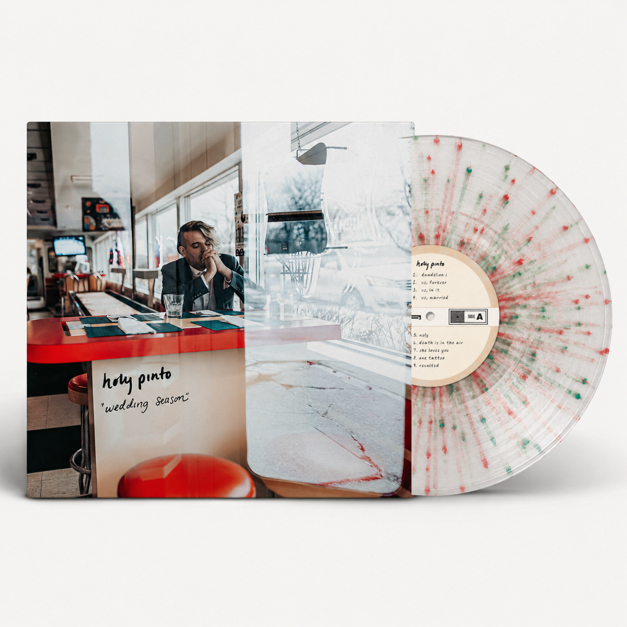 Holy Pinto Wedding Season Red Green Splatter Vinyl with front cover art